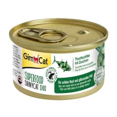 Вологий корм GimCat Shiny Cat Superfood для котів, тунець та цукіні, 70 г — Фото 2