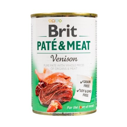 Вологий корм Brit Care Pate &amp; Meat для собак, з олениною, 400 г