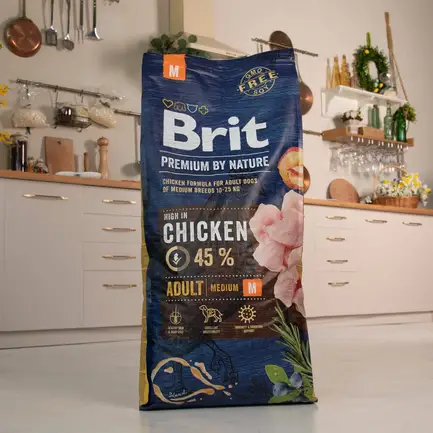 Сухий корм Brit Premium Dog Adult M для дорослих собак середніх порід, з куркою, 15 кг: додаткове фото 6