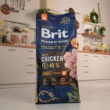 Сухий корм Brit Premium Dog Adult M для дорослих собак середніх порід, з куркою, 15 кг — Фото 5