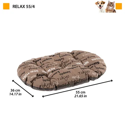 Ferplast RELAX 55/4C CITIES BROWN Подушка, бавовна — Фото 1