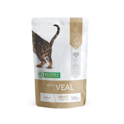 Вологий корм для дорослих котів з телятиною Nature&#039;s Protection Indoor with Veal 100 г
