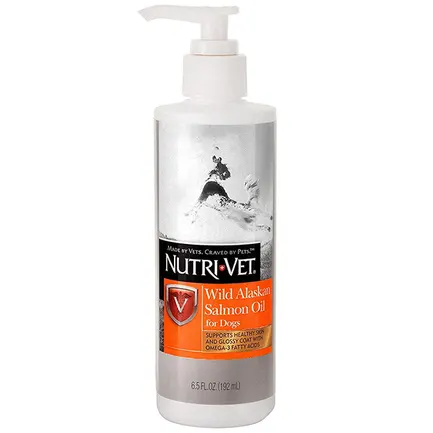 Nutri-Vet МАСЛО ДИКОГО ЛОСОСЯ (Salmon Oil) добавка для шерсті собак 0,192 л