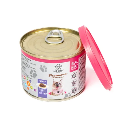 Корм вологий для дорослих котів Pet Chef, шматочки в желе з індичкою 200 г: додаткове фото 5