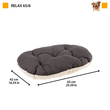 Ferplast RELAX 65/6F C BROWN-BEIGE Подушка, бавовна+штуч хутро — Фото 1