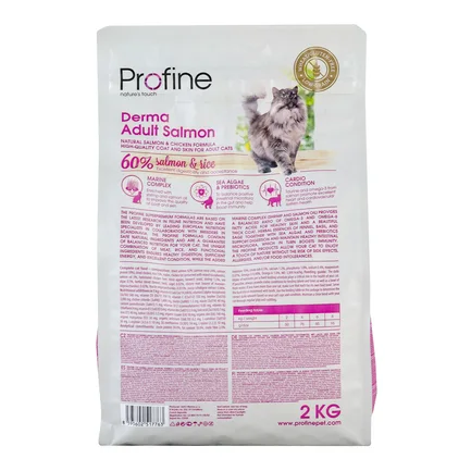 Сухий корм Profine Derma для дорослих довгошерстих котів, з лососем та рисом, 2 кг: додаткове фото 4