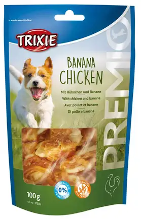 Ласощі Trixie Premio Banana & Chicken для собак, курка та банан, 100 г