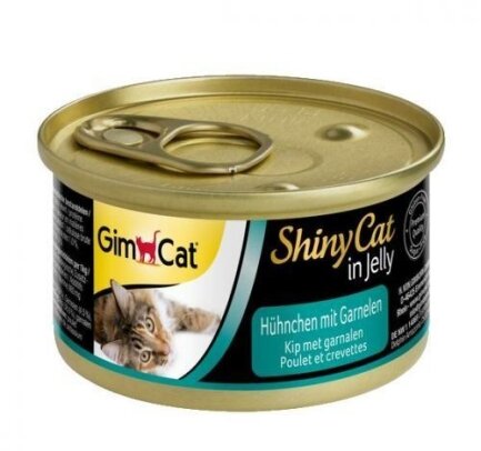 Вологий корм GimCat Shiny Cat для котів, курка і креветка, 70 г — Фото 2