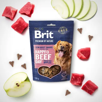 Ласощі для cобак Brit Premium Semi-moist Snacks Beef with Apples напіввологі з яловичиною і яблуками 180 г — Фото 2