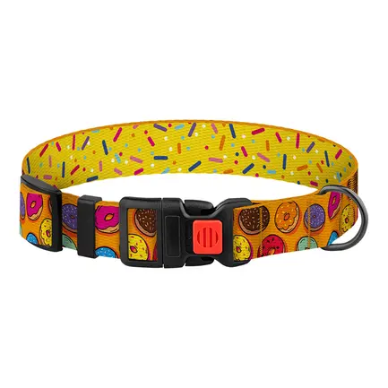 Нашийник для Собак BronzeDog Urban Fruits Нейлоновий з Пластиковою Пряжкою Пончики L: додаткове фото 2