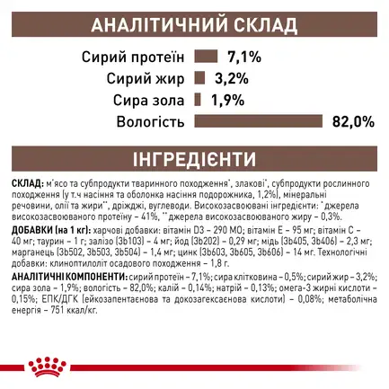 Дієтичний вологий корм Royal Canin GASTROINTESTINAL FIBRE RESPONSE CAT для котів 85 г: додаткове фото 7
