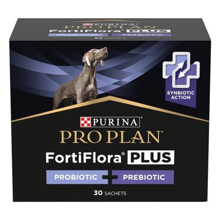 Пробіотик з пребіотиком PRO PLAN FortiFlora PLUS для дорослих собак та цуценят для підтримання нормальної міклофлори кишечника 30x2 г — Фото 1