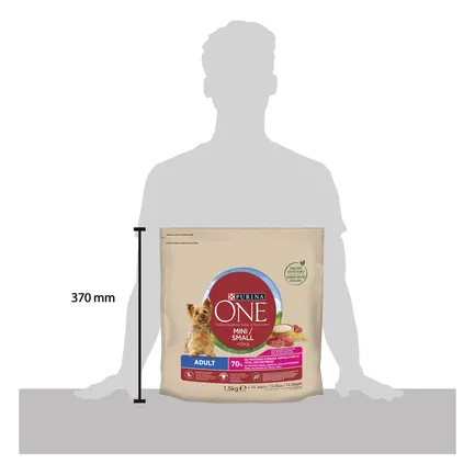 Сухий корм PURINA ONE Mini/Small для дорослих собак дрібних порід з яловичиною та рисом 1,5 кг: додаткове фото 3