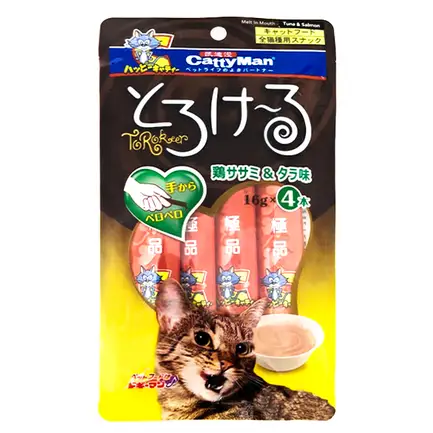 CattyMan Tuna&Salmon КЕТТІМЕН НАДЗВИЧАЙНО СМАЧНІ ТУНЕЦЬ ЛОСОСЬ рідкі ласощі для котів 4 шт. х 16 г