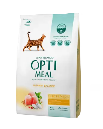 OPTIMEAL сухий корм для котів - курка 4 кг