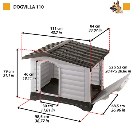 Ferplast DOGVILLA 110 Буда пластик з відкрив боковиною — Фото 1