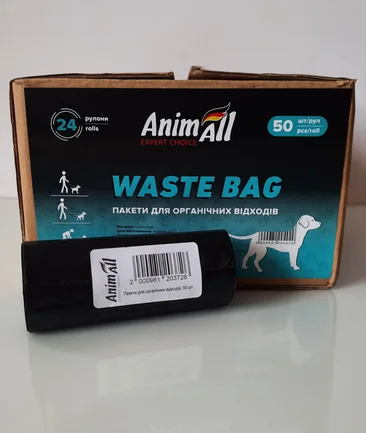ТМ AnimAll Змінні пакети 24 рулонів у ящику по 50 штук, чорні