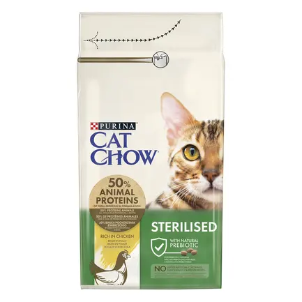 Сухий корм CAT CHOW Sterilised для дорослих котів після стерилізації з куркою 1,5 кг