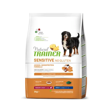 Natural Trainer Dog Sensitive Adult Medium&amp;Maxi сухий корм для середніх та великих порід з Лососем 3 кг