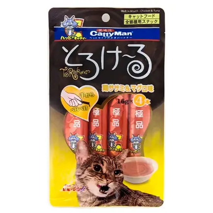 CattyMan Chicken&Tuna КЕТТІМЕН НАДЗВИЧАЙНО СМАЧНІ КУРКА ТУНЕЦЬ рідкі ласощі для котів 4 шт. х 16 г