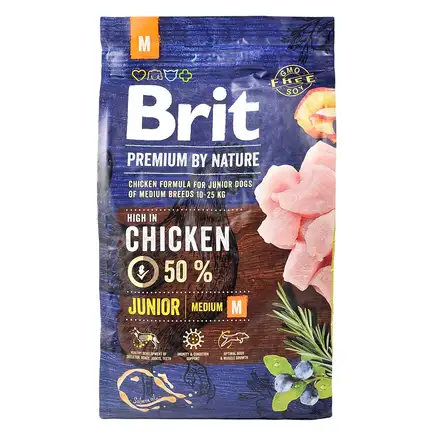 Сухий корм Brit Premium Dog Junior M для цуценят та юніорів середніх порід, з куркою, 3 кг: додаткове фото 4