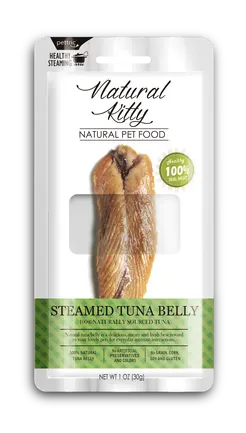 Natural Kitty Original Series STEAMED TUNA BELLY Ласощі для котів та собак у вигляді шматочків тунця приготованих на пару 30г