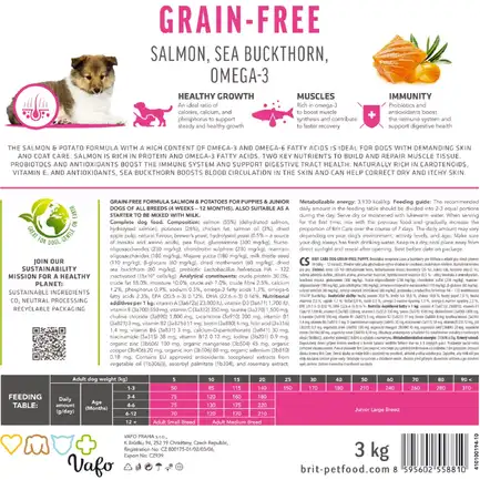 Сухий корм Brit Care Dog Grain-free Puppy для цуценят, беззерновий з лососем, 1 кг: додаткове фото 6