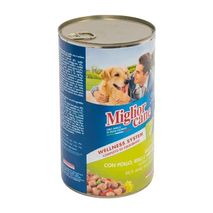 Вологий корм Migliorcane для собак, зі шматочками курки, рисом та овочами, 1250 г: додаткове фото 4