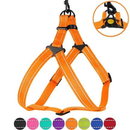 Шлея для Собак BronzeDog Active Нейлонова зі Світловідбиттям Помаранчева L: додаткове фото 6
