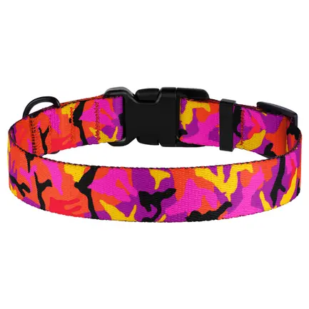 Нашийник для Собак BronzeDog Urban Camo Нейлоновий з Пластиковою Пряжкою Рожевий XL: додаткове фото 4
