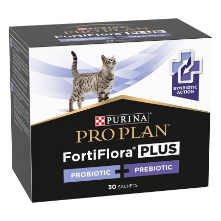 Пробіотик з пребіотиком PRO PLAN FortiFlora PLUS для дорослих котів та кошенят для підтримання нормальної міклофлори кишечника 30x1.5 г — Фото 1