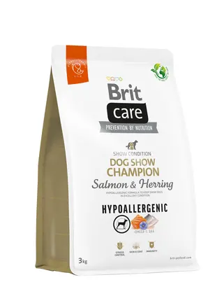 Сухий корм Brit Care Dog Hypoallergenic Dog Show Champion для виставкових собак, з лососем і оселедцем, 3 кг