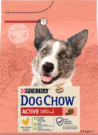 Сухий корм DOG CHOW Active Adult 1+ для дорослих собак з підвищеною активністю з куркою 2,5 кг: додаткове фото 2