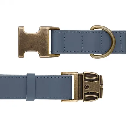 Нашийник для собак шкіряний BronzeDog Antiq денім M: додаткове фото 4