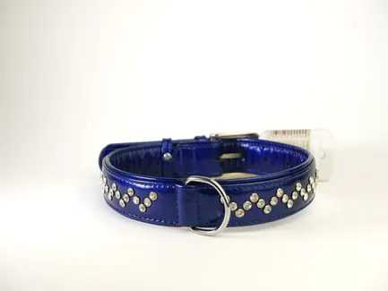 Нашийник "CoLLaR brilliance" зі стразами преміум класу (ширина 35мм, довжина 46-60см) синій: додаткове фото 2