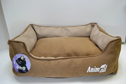 Лежанка AnimAll Gama L Gold Brown для собак і котів, золотисто-коричнева, 65×51×18 см