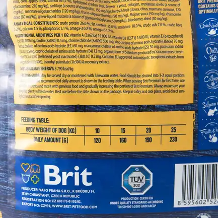 Сухий корм Brit Premium Dog Adult M для дорослих собак середніх порід, з куркою, 1 кг: додаткове фото 4
