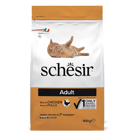 Schesir Cat Adult Chicken ШЕЗІР ДОРОСЛИЙ КУРКА сухий монопротеїновий корм для котів 0,4 кг