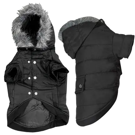 Flamingo Polar Black ФЛАМІНГО КУРТКА З КАПЮШОНОМ одяг для собак 34 см