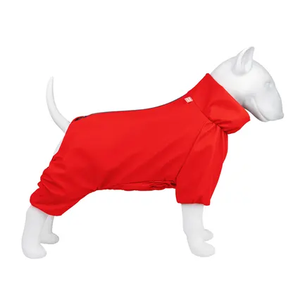 Дощовик для собак WAUDOG Clothes, водонепроникний, S40, В 56-59 см, С 37-40 см, червоний