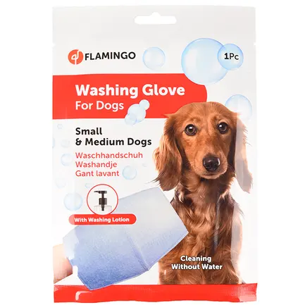 Flamingo Washing Glove Dog ФЛАМІНГО РУКАВИЦА-СЕРВЕТКА для миття без води собак S