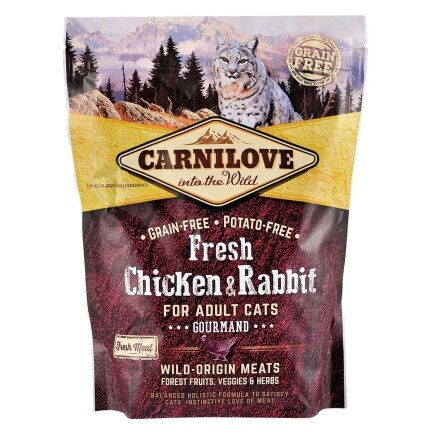 Сухий корм Carnilove Fresh Chicken &amp; Rabbit для дорослих котів, курка та кролик, 400 г