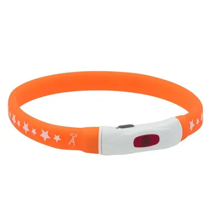 Нашийник з LED підсвічуванням AnimAll 0167 з підзарядкою USB S 40 см Помаранчевий