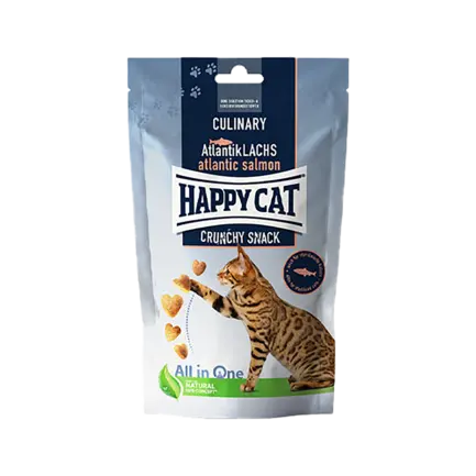 Хрусткі ласощі Happy Cat Culinary Crunchy Snack Atlantik-Lachs для дорослих котів з атлантичним лососем, 70 г