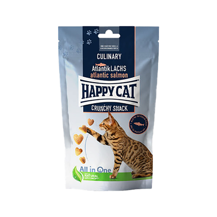 Хрусткі ласощі Happy Cat Culinary Crunchy Snack Atlantik-Lachs для дорослих котів з атлантичним лососем, 70 г