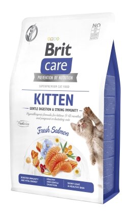 Сухий корм Brit Care Cat by Nutrition Kitten Gentle Digestion Strong Immunity для кошенят, з лососем, 2 кг