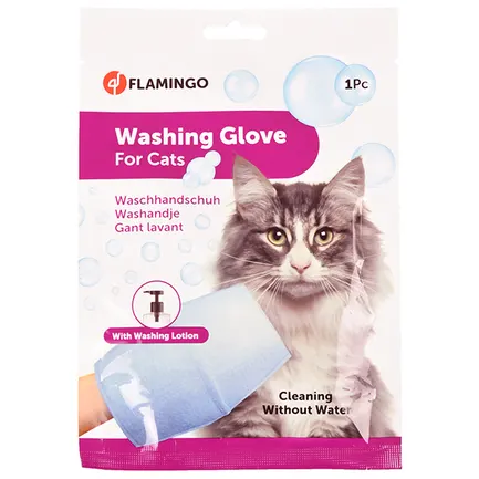 Flamingo Washing Glove Cat ФЛАМІНГО РУКАВИЦА-СЕРВЕТКА для миття без води котів