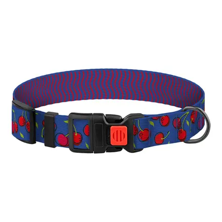 Нашийник для Собак BronzeDog Urban Fruits Нейлоновий з Пластиковою Пряжкою Вишні L: додаткове фото 2