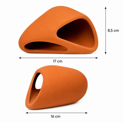 Декорація Hobby Wave Cave 2 red 17x16x8,5 см - керамічне укриття для риб і креветок в акваріумі (41659): додаткове фото 2