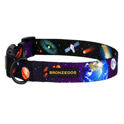 Нашийник для собак BronzeDog Urban Cosmos нейлоновий з пластиковою пряжкою Чорний L: додаткове фото 3